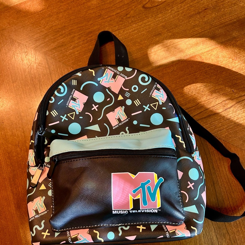 MTV Mini Backpack with Fun Black and Multi Colored Accents